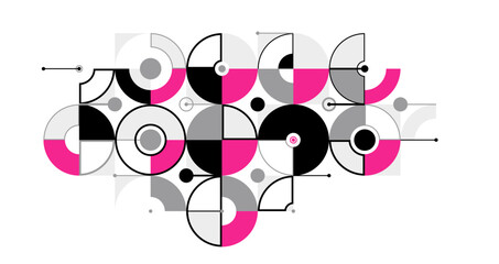 Poster - Abstract geometric pattern vector background isolated, tech style engine looks like composition, engineering draft style pattern, network and digital data.