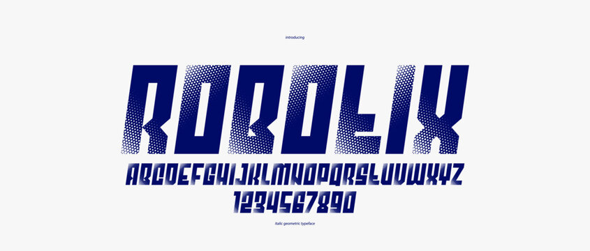 Urban italic massive geometric font for logos and emblems, minimal strong vector typeface, typography with no round elements, only corners and straight lines geometry.