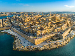 Wall Mural - Sunset view of Valletta city - capital of Malta island