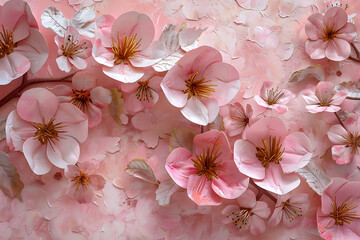 Wall Mural - pink flowers on a pink background in the style of rea