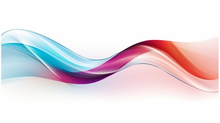 Wall Mural - Transparent glossy glass ribbon. Curved wave in motion.