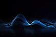 © Govan - Technology Background Poster - Blue 3D Flowing Ripple Poster Against a Black Background