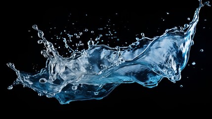 Wall Mural - Water Splash Isolated On The Black background