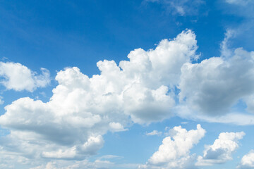 Blue sky background with tiny clouds. Nature abstract background for your design