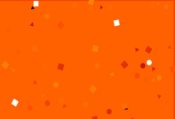 Poster - light orange vector cover in polygonal style with circles.