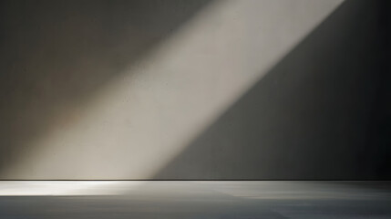 Wall Mural - empty light dark wall with beautiful chiaroscuro minimalist background for product presentation mock up