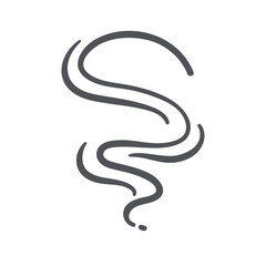Wall Mural - Steam and aroma smell wavy lines icon. Fire or cigarette comic smoke and fumes of vapor, gas trail in atmosphere, mist and fog curly wave. Air wind twirl icon of doodle style vector illustration