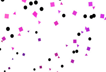 Poster - light pink, blue vector layout with circles, lines, rectangles.