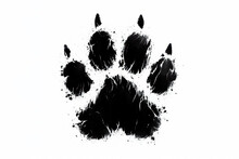 Black Cat Handprint Isolated On Solid White Background. Ai Generative