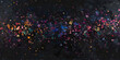 Vibrant confetti explosion on a dark background perfect for celebratory occasions and party themes A burst of colorful confetti raining down against a black background