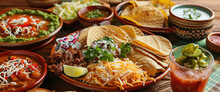 Table With Traditional Mexican Food, Cinco De Mayo