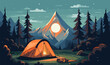camping vector flat minimalistic isolated illustration
