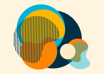 Poster - Geometric abstract background. Design of lines and round shapes. Trendy business template for wallpaper, banner, background or landing. Vector