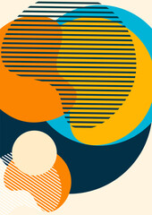 Poster - Geometric abstract background. Design of lines and round shapes. Trendy business template for wallpaper, banner, background or landing. Vector