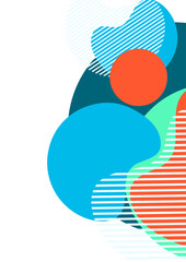 Poster - Geometric abstract background. Design of lines and round shapes. Trendy business template for wallpaper, banner, background or landing. Vector