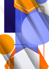 Poster - Abstract background from geometric shapes of circles, rectangles, hexagons. Element for business brochure, presentation and web design navigation layout.