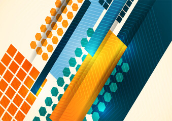 Poster - Modern overlaps of dynamic geometric shapes. Cover for cover, wallpaper, poster, banner, website, flyer. Vector