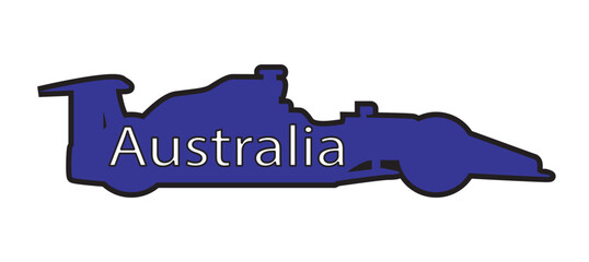 Sticker - Motor Sport Race Car With The Text Australia