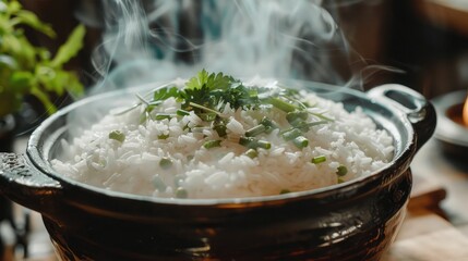 Wall Mural - Rice cooked in hot pot
