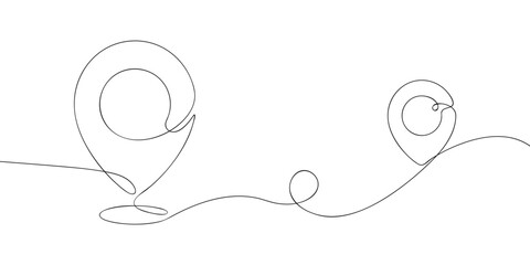 Poster - A single line drawing of a geolocations. Continuous line geo icon. One line icon. Vector illustration