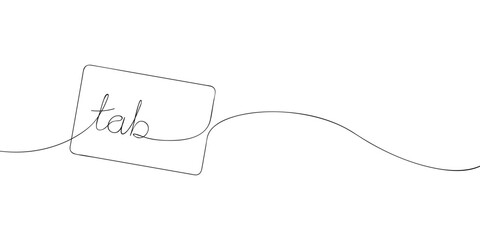 Poster - A single line drawing of a tab key. Continuous line tab button icon. One line icon. Vector illustration