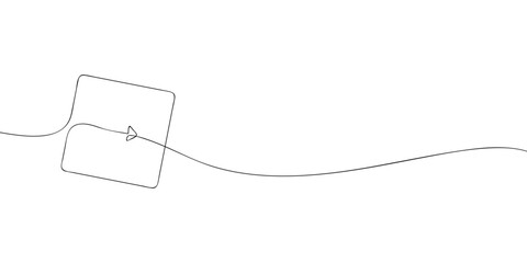 Poster - A single line drawing of a arrow key. Continuous line arrow button icon. One line icon. Vector illustration