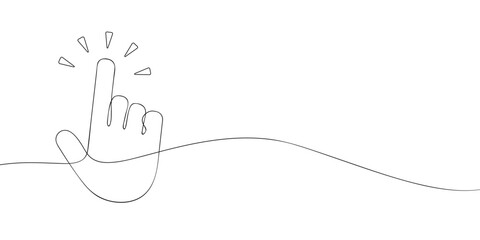 Poster - A single line drawing of a cursor. Continuous line hand cursor icon. One line icon. Vector illustration