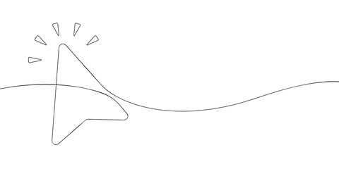 Poster - A single line drawing of a cursor. Continuous line cursor icon. One line icon.