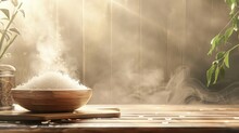 Steam Cooked Rice Background