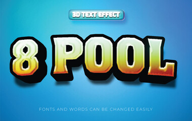 Wall Mural - 8 Ball pool 3d editable text effect style