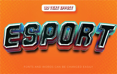 Wall Mural - Esports glossy 3d editable text effect style