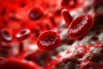 Wall Mural - Ultra magnified image of human red blood cells realistic and detailed suitable for medical textbooks