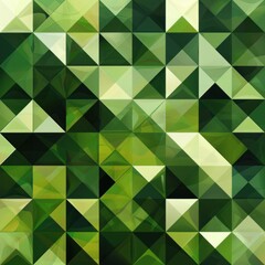 Poster - Abstract geometric patterns in various shades of green modern and stylish