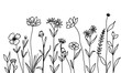 Wildflower edge design, crafted by hand in charming doodle style artwork