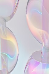 Canvas Print - Elegant abstract glass sculptures reflecting colorful light in a minimalist setting with a soft background