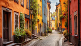 Fototapeta Fototapeta uliczki - Charming, colorful narrow streets of the old town.