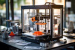 3D printing press machine  during work. Three-dimension, 3d printer printing