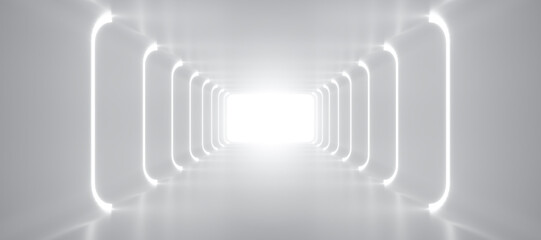 Wall Mural - abstract futuristic empty floor and room sci-fi corridor with light for showcase,room,interior,displ