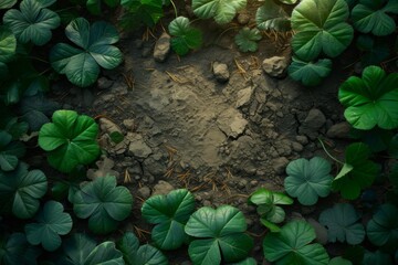 Wall Mural - top view photo of st patrick day with copy space 