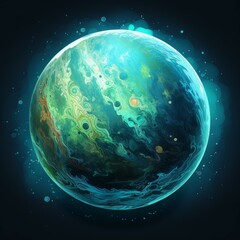 Wall Mural - miniature illustration of an unknown beautiful planet. vector illustration. bright art of a fictiona