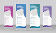 Modern Business Roll Up banner set, vector creative design, Professional Corporate x banner or sale banner template billboard of trendy flag banner or pull up banner, Standee template