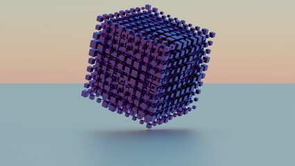 Poster - Vivid prismatic shapes morphing in 3D space, creating a visually enchanting and dynamic effect.