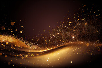 Wall Mural - Christmas golden luxury glitter background.