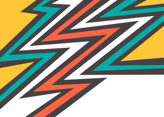 Poster - abstract background with colorful gradient zigzag line pattern