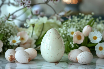 Poster - easter eggs with flowers