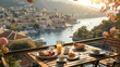 A Beautiful Breakfast Table on the Balcony Overlook.