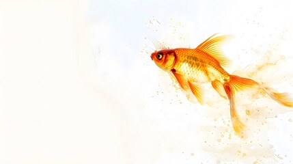 Gold fish. Isolation on the white
