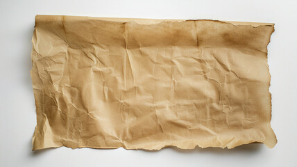 Wall Mural - blank brown paper on white background.