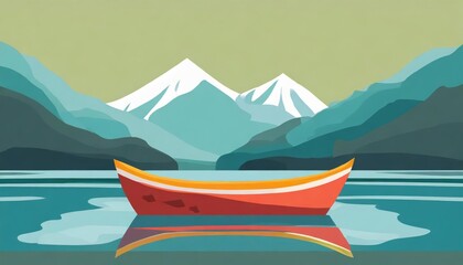 Wall Mural - Generated image of boat in the river 