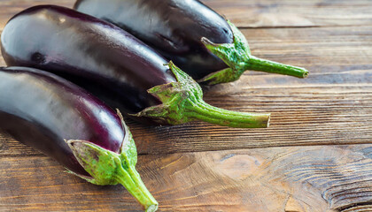 Eggplant, copyspace on a side